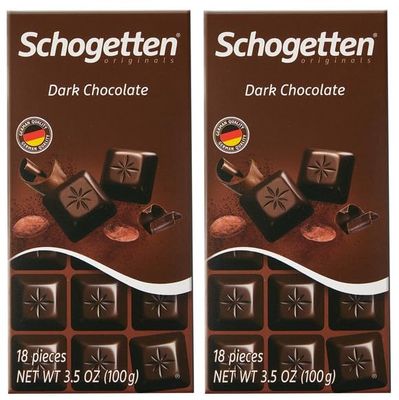 Dark Chocolate Fine German European Chocolate 3.5 oz Bars (2 Pack) Schogetten - Gift Giving Snack Treat for Friends Family Thanksgiving Gathering