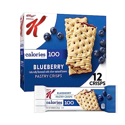 Special K Bar Pastry Crisps, 100 Calorie Snacks, Breakfast Bars, Blueberry, 5.28oz Box (12 Crisps)