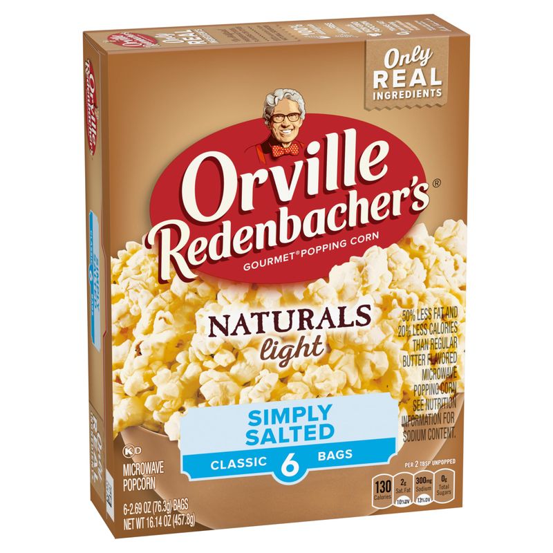 Orville Redenbacher's Naturals Simply Salted Popcorn, Classic Bag, 6-Count
