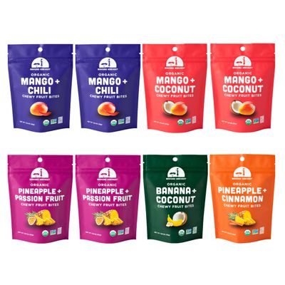 Mavuno Harvest Organic Fruit Snacks - Chewy Fruit Bites - Fiber-Rich &amp; Healthy Food for Kids &amp; Adults - Ethically Sourced, Non-GMO, No Preservatives - Variety Pack - 1.94-oz. Snack Packs, Pack of 8