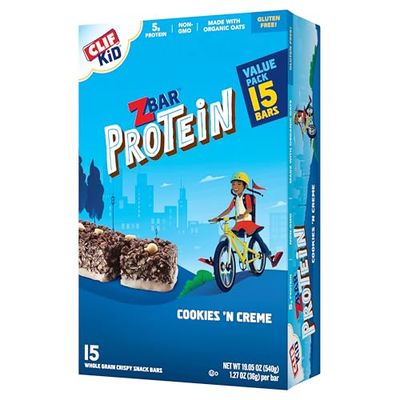 Zbar Protein - Cookies &#39;n Creme - Crispy Whole Grain Snack Bars - Made with Organic Oats - Non-GMO - 5g Protein - 1.27 oz. (15 Pack)