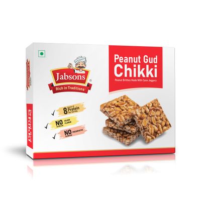 Jabsons - Chikki Peanut Gud (Peanut Brittles in Jaggery), 400g