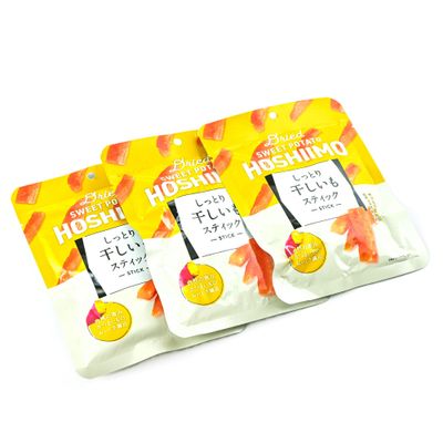Japanese Sweet Potato Sticks Hoshiimo 55g x 3 Packs - Healthy Dried &amp; Roasted Snack, Natural Sweetness, Asian Japanese Food, Individually Wrapped Snacks, Perfect On-the-Go Snack
