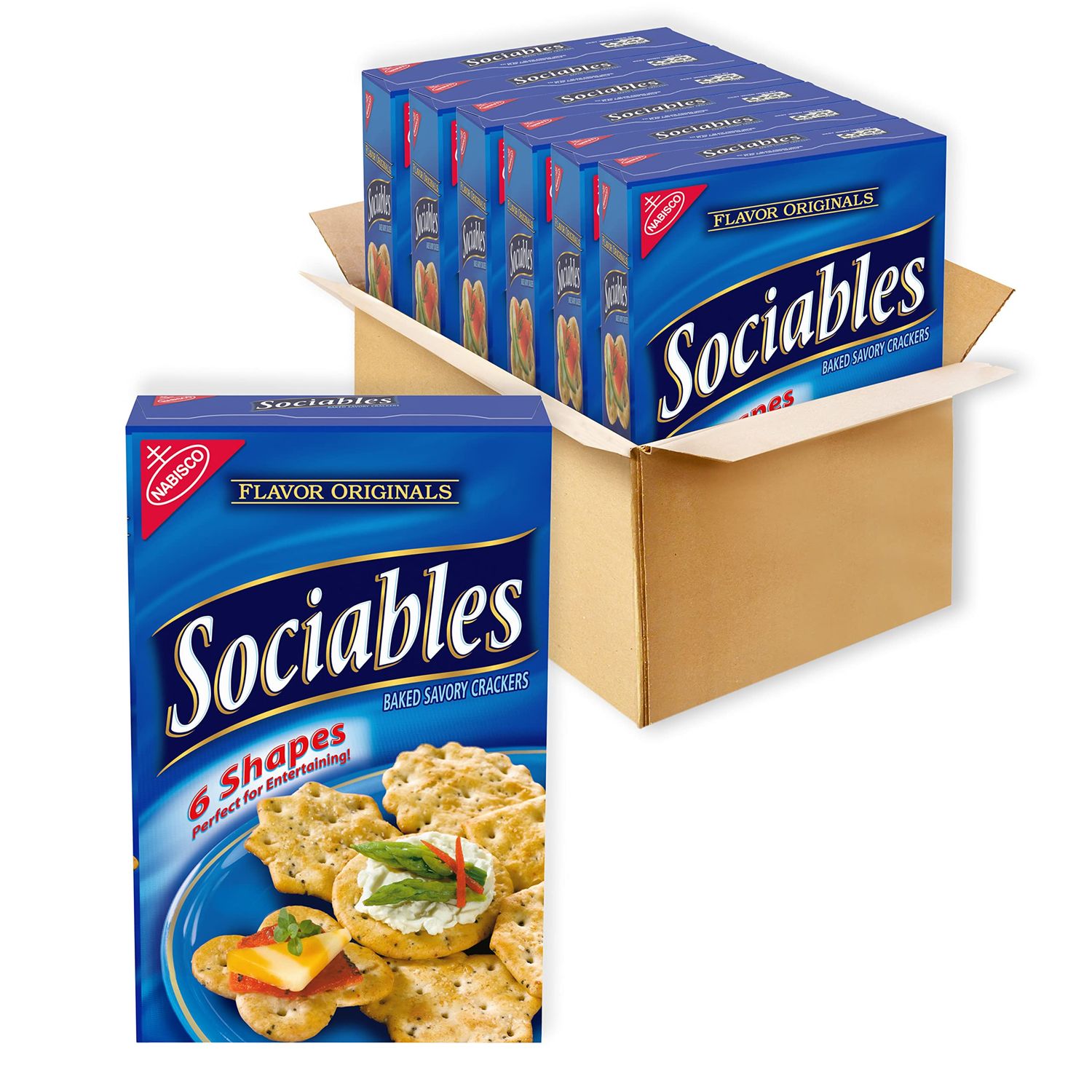 Flavor Originals Sociables Baked Savory Crackers, 6 - 7.5 oz Boxes