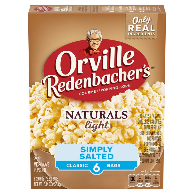 Orville Redenbacher's Naturals Simply Salted Popcorn, Classic Bag, 6-Count