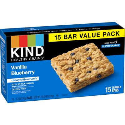 KIND Healthy Grains Bars, Vanilla Blueberry, 1.2 Ounce, 60 Count, Gluten Free