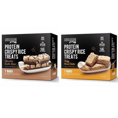 Protein Crispy Rice Treats, 15g Protein, 3g-7g Net Carbs, Variety Pack, Low Carb, Fluffy, Soft, Chewy, Gluten Free, High Fiber, Keto-Friendly