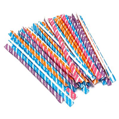 Silly Stix Sour Filled Candy Straws 2.75oz Bag - Tropical Punch, Orange, Cherry, Grape (Pack of 1)