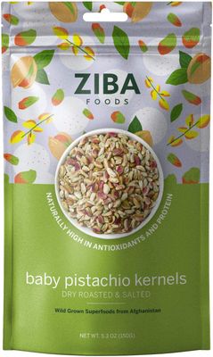Ziba Foods Wild-Grown Baby Pistachio Kernels | Non-GMO, Vegan, Gluten Free Snack, Nuts | Wild Grown, Dry Roasted &amp; Salted | Healthy, Delicious Snack, 5.3 oz