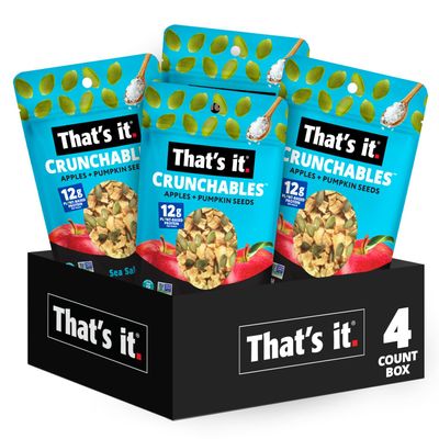 That&#39;s it. Crunchables (Apple  Sea Salt) Plant Based Protein, Gluten-Free Crunchy Snack Mix, (4 Packs x 2.5oz) Perfect for Salad Topper and Yogurt Topper