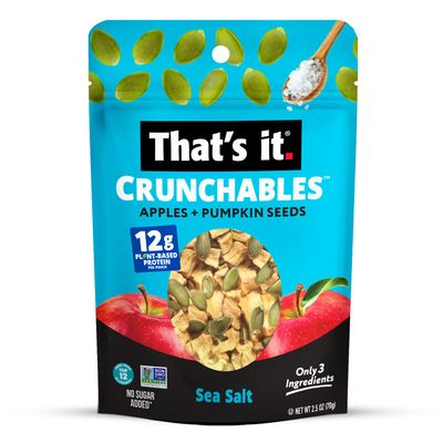 That's it. Crunchables (Apple  Sea Salt) Plant Based Protein, Gluten-Free Crunchy Snack Mix, (4 Packs x 2.5oz) Perfect for Salad Topper and Yogurt Topper