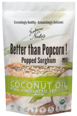 Nature Nates Popped Sorghum, Coconut Oil & Pink Himalayan Sea Salt - Organic, Keto & Gluten Free, Healthy Snacks, Better Than Popcorn, Made in USA - 4.3 Ounce (Pack of 6)