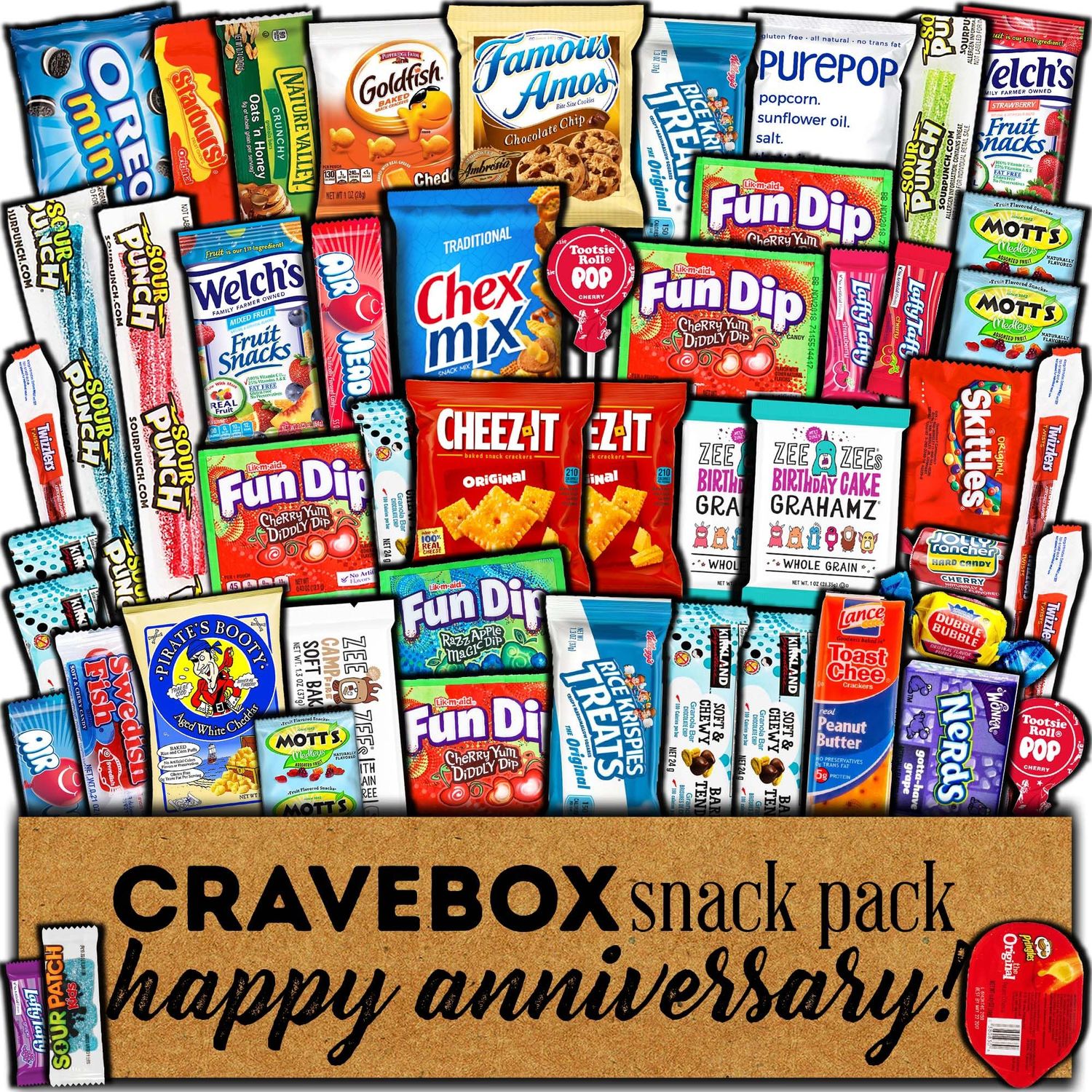 CRAVEBOX Anniversary Snack Box Care Package - Gift for Husband, Wife, Boyfriend, Girlfriend