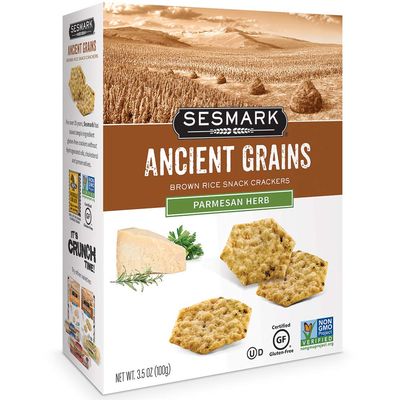 Sesmark Ancient Grains Rice Crackers, Parmesan Herb, 3.5 Ounce (Pack of 6)