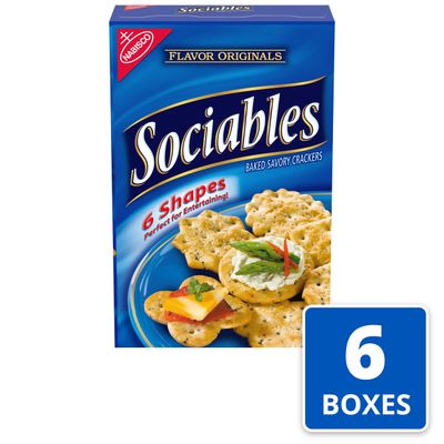 Flavor Originals Sociables Baked Savory Crackers, 6 - 7.5 oz Boxes