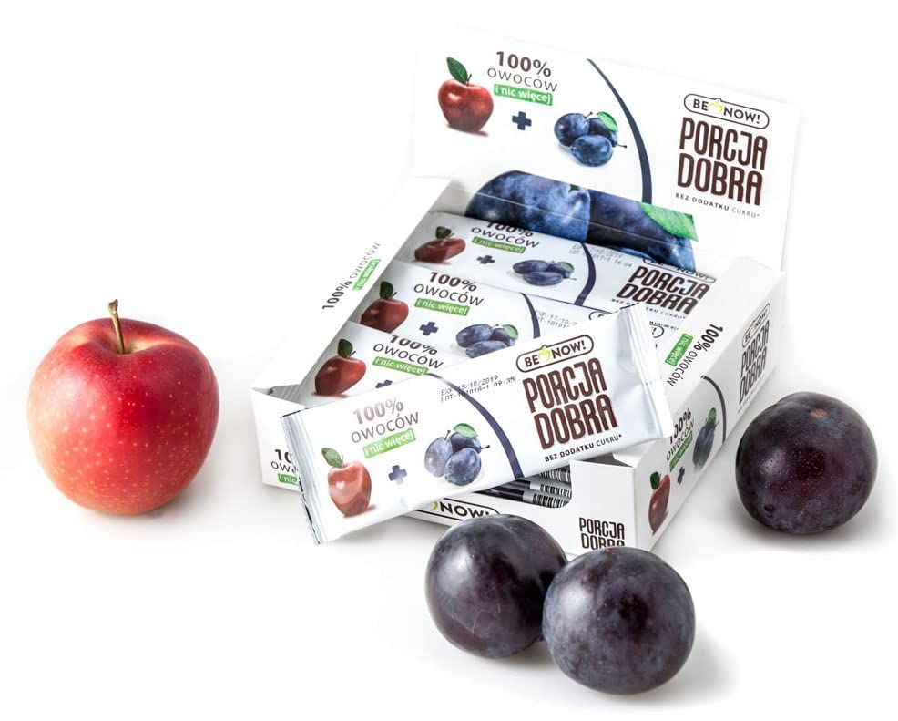 Be Now Healthy Fruit Bars - Apple &amp; Plum (24 Pack) 100% Fruit Snacks for Kids and Adults - Sugar Free Snacks, Vegan, Non-GMO, Gluten-Free Snacks, Fruit Snacks.