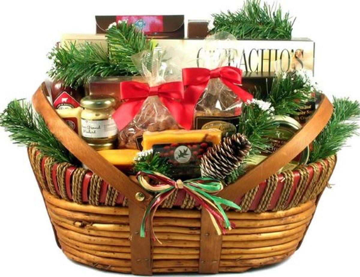 Gift Basket Village - Home For The Holidays Gourmet Gift Basket - Loaded with Crackers, Wafers, and Spreads - Food Gift Basket for All Occasions - Ideal Gourmet Gift Baskets for Family &amp; Friends