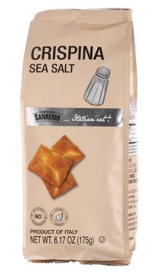 Compagnia Sanremo Crispina with Sea Salt, 6.17 oz, Pack of 2, Product of Italy, Crunchy Gourmet Snack, Perfect with Cheese, Versatile &amp; Delicious