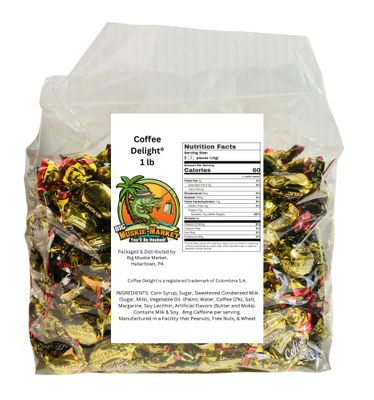 Coffee Delight Hard Candy Coffee Snacks, Colombian Coffee, Individually Wrapped, Bulk Wrapped (1 Pound)
