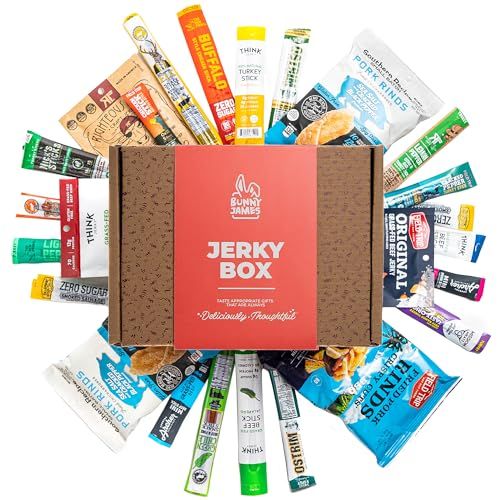 Ultimate Jerky Lover&#39;s Gift Box For Men, Mix of Delicious Jerky With Sweet &amp; Savory Options - Delicious &amp; Healthy Beef Jerky Snacks- Ideal Food Gift For Dad or Husband For All Occasions