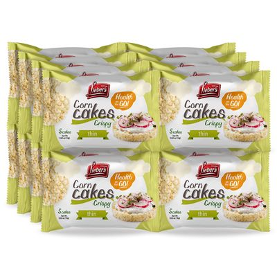 LEIBERS Corn Cakes On the Go Snack Pack - 16 Packs - 5 Thin, Crispy Cakes Per Pack - Kosher, Vegan, Wheat, Gluten and Cholesterol Free