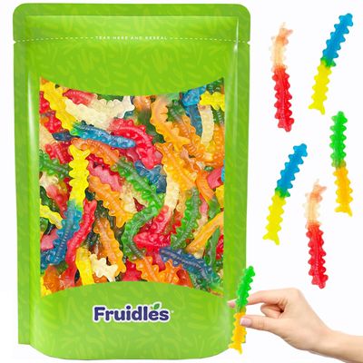 Fruidles Gummy Centipedes Worms Candy, Delicious Fruit Flavors Gummies (Half-Pound)