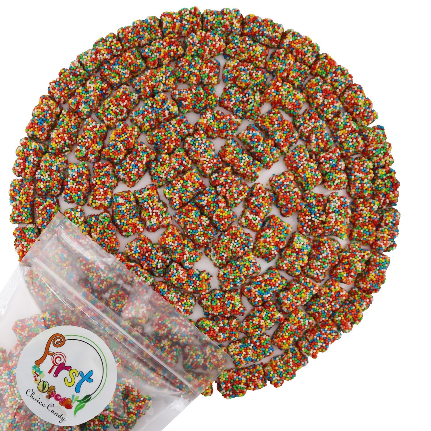 FirstChoiceCandy Gummy Bears Crispy Crunchy, Rainbow Gummy Bears (2 LB)