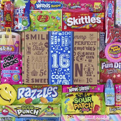 VINTAGE CANDY CO. 16th BIRTHDAY RETRO CANDY GIFT BASKET - 2008 Party Assortment Candy Variety - Unique Fun Care Package Gift Basket - Sixteenth Birthday - PERFECT For Girls, Boys, Teen, Student