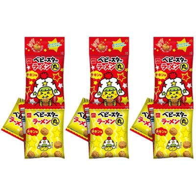 Senka Baby Star Ramen Mini Chicken Taste Fried Noodle Ball Snack 16g 4Bags Set Of 3