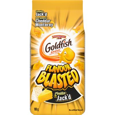 Pepperidge Farm Goldfish Cheddar Jackd Crackers, Flavour Blasted, 180g6.3 oz, Imported from Canada