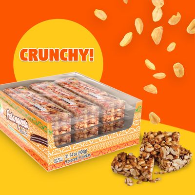 Las Sevillanas Palanqueta Mixta- Peanut Brittle Bar with mixed seeds - Candy Bar Old-Fashioned Peanut Candy with Peanuts and Mixed Seeds - Crunchy Snack Bar for lunch 31.74 Oz900g (Pack of 1)