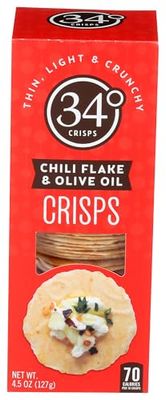 34 Degrees Chili Flake &amp; Olive Oil Crisps, 4.5 OZ
