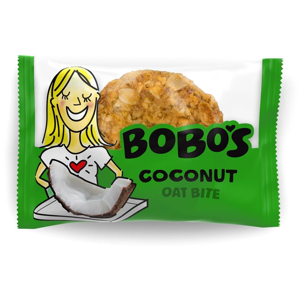 Bobo&#39;s Oat Bites, Coconut, 1.3 oz Bites (30 Pack Box), Gluten Free Whole Grain Snack, Vegan On-The-Go