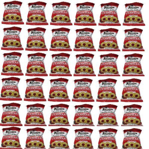 Knotts Berry Farm Strawberry Shortbread Premium Bite Size Cookies 36 Individual Bags of 2 Oz Each Sms-10 by NA