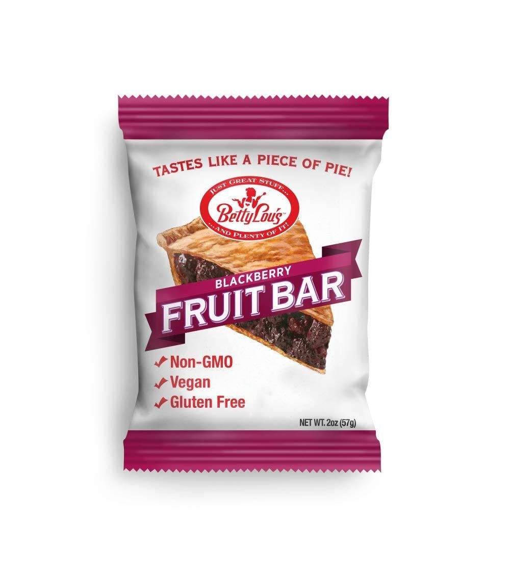 Betty Lou&#39;s Fruit Bars | Blackberry Pack of 12 | Gluten Free, Vegan, Non GMO | Deliciously Healthy Snacks Made with All Natural Fruit &amp; Fruit Juice | Individually Wrapped, 2 oz. Each, 12 Bars