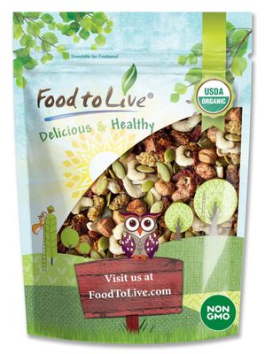 Food to Live Organic Antioxidant Trail Mix, 1 Pound - Contains Mulberries, Goji Berries, Golden Berries, Pumpkin Seeds, Hazelnuts, Cashews. Non-GMO.