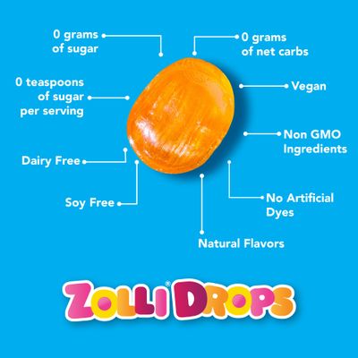 Zollipops Clean Teeth Zolli Drops 1.6oz - Peppermint Flavor for Dental-Friendly and Delicious Sugar-Free Snacking