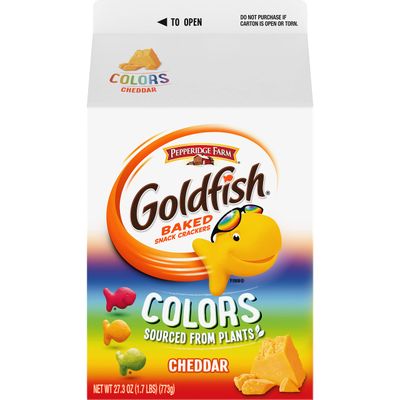 Goldfish Colors Cheddar Cheese Crackers, 27.3 oz Carton (Pack of 6)