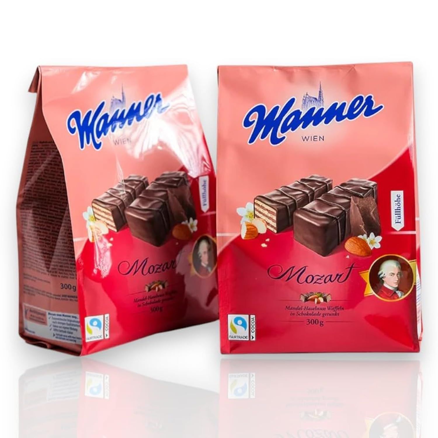 Manner Original Manner Mozart Mignon Wafer - Delicious Austrian Wafer Wafers with Almond- Dark Chocolate Wafers Ideal for Snacking, Sharing, &amp; Gifting - 2 Pack