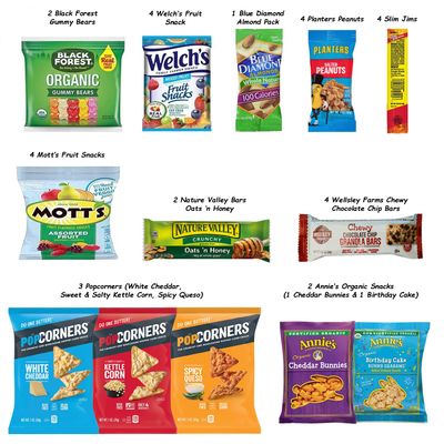 Foxy Fane 30-Count Holiday Gift Box - Variety Pack of 30 Healthy Snacks &amp; Treats