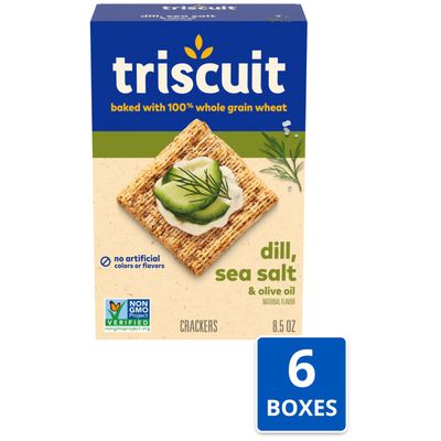 Triscuit Dill, Sea Salt &amp; Olive Oil Whole Grain Wheat Crackers, 6 - 8.5 oz Boxes