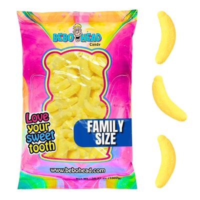 Sugar Kingdom | Sour Gummy Banana Candy: Banana Flavored - 2.2 Pound Bag, Yellow