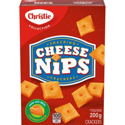 Christie Cheese Nips Cheddar Baked Snack Crackers, 1 Box (200g)