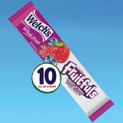 Welchs Absolute Fruitfuls Fruit Strips, Tasty Dried Fruit Snacks for School Lunches, Berry Medley, 0.5oz (Pack of 10)