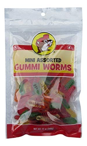 Buc-ee&#39;s Gummi Worms Candy in a Resealable Bag, 12 Ounces