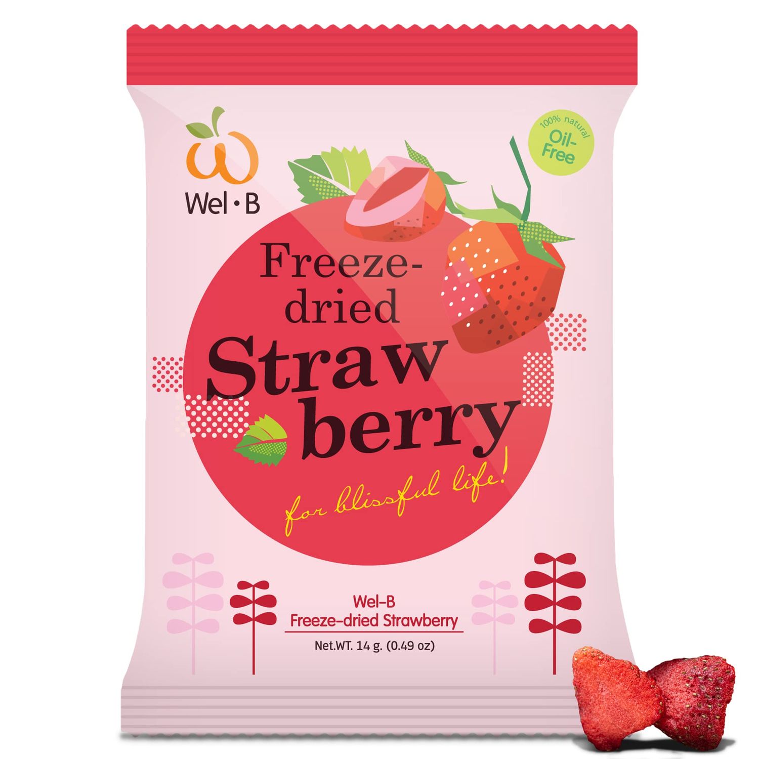 Wel-B Freeze Dried Strawberry Fruit Snacks 6 Pack