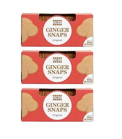 Nyakers Nyakers Swedish Original Ginger Snaps Cookies - Vegan Cookies - Dairy-Free Snacks - Gourmet Cookies - Food Gift Sets - 150g 3pk Red