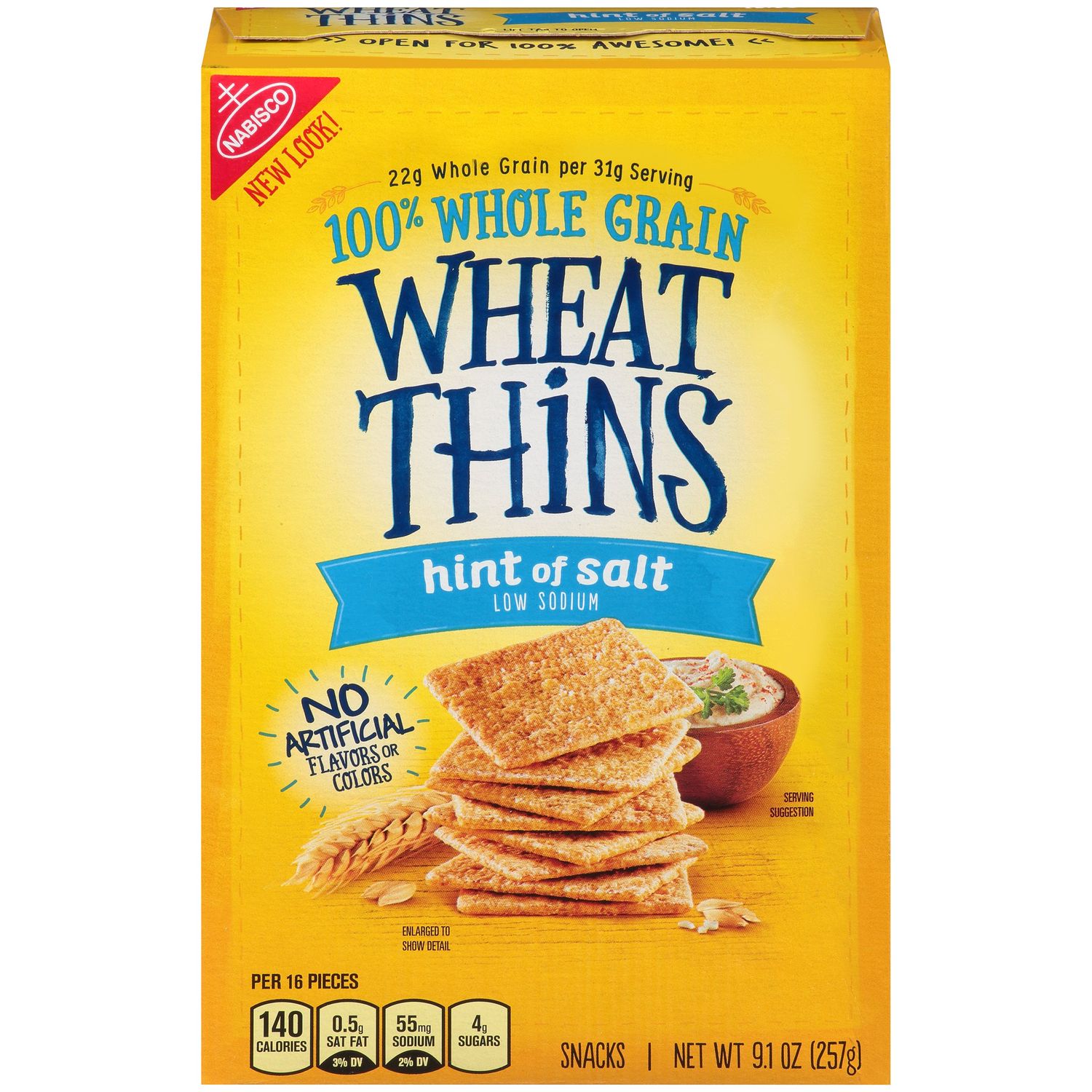 Nabisco, Wheat Thins, 9oz Box (Pack of 4) (Choose Flavors Below) (Hint Of Salt)