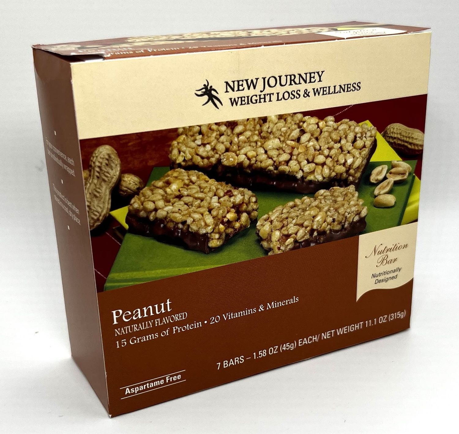 Peanut Bar - New Journey Weight Loss &amp; Wellness - High Protein Meal Replacement Nutrition Bar (7 barsbox)