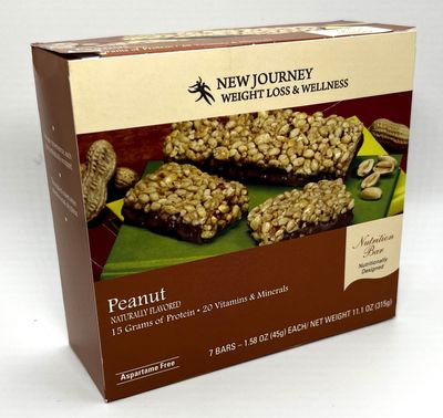 Peanut Bar - New Journey Weight Loss &amp; Wellness - High Protein Meal Replacement Nutrition Bar (7 barsbox)